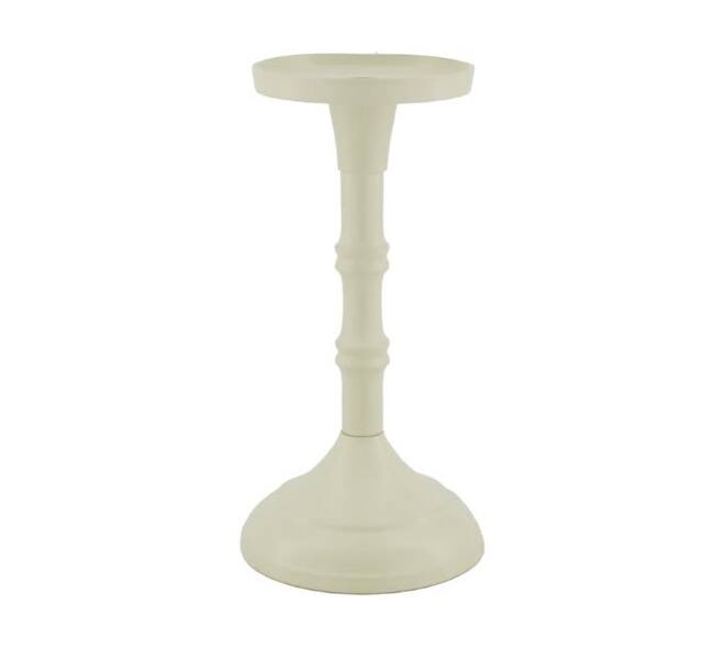 Pillar candle holder aluminium 10x10x20cm