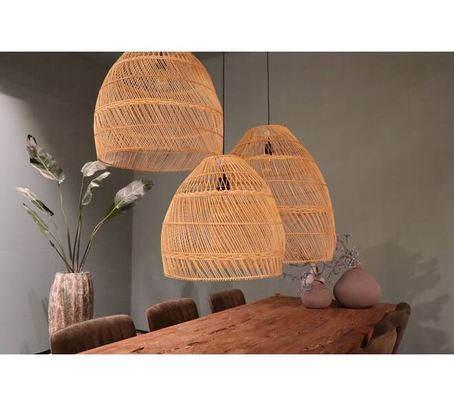Ceiling light rattan 68x68x76cm S/3