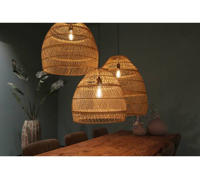 Ceiling light rattan 68x68x76cm S/3