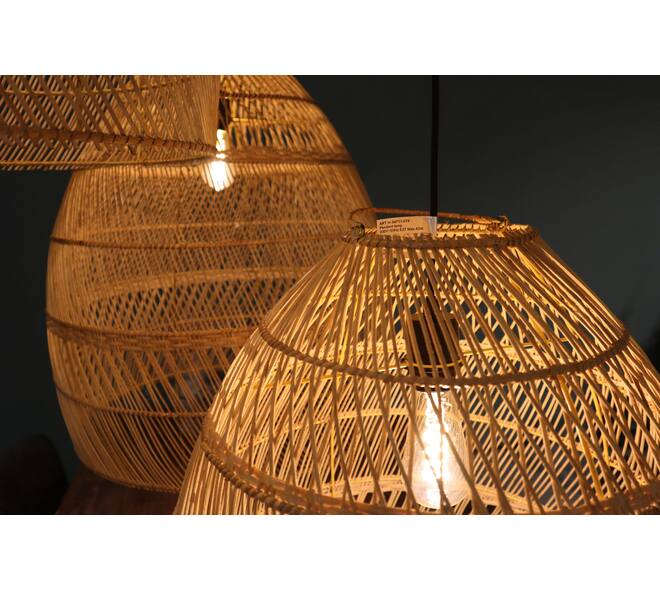 Ceiling light rattan 68x68x76cm S/3