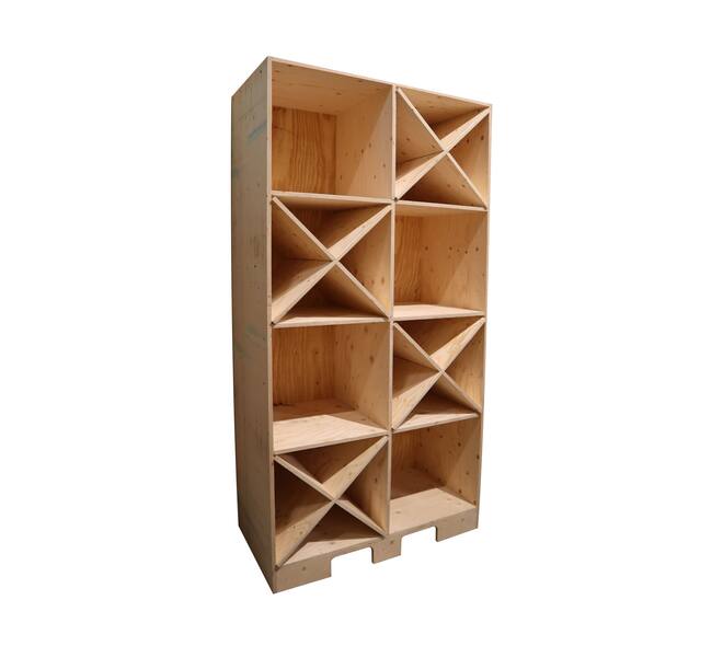 Display Concept dried flowers shelf wood 60x120x240cm - Natural