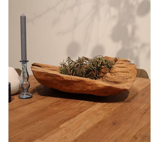 Bowl teak wood 60x60x14cm - Natural