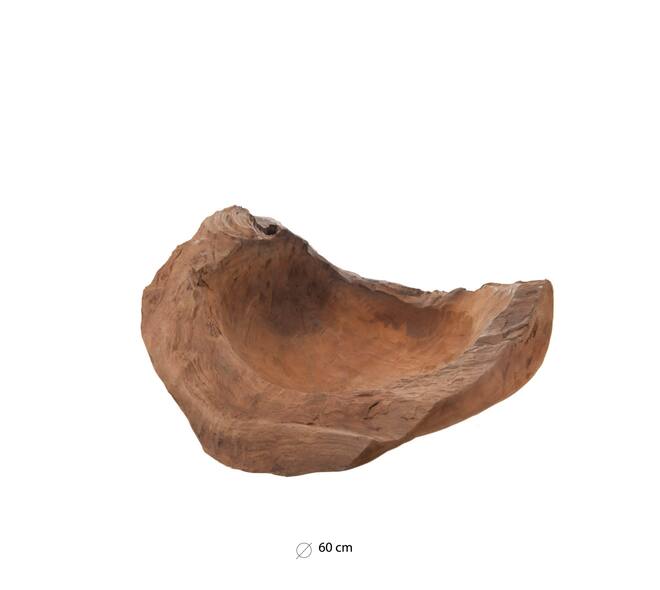 Bowl teak wood 60x60x14cm - Natural