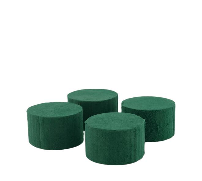 Floral foam round packed foam 8x8x5cm 4pc - Natural