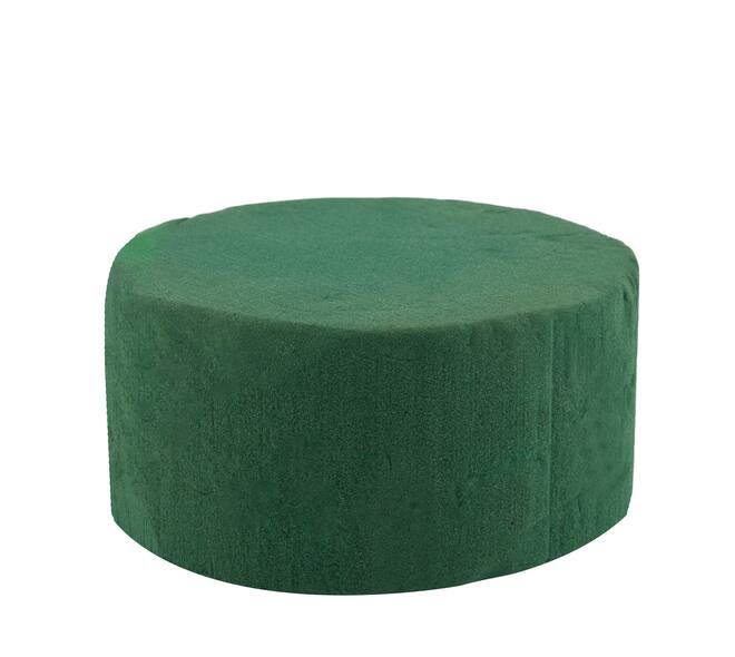 Floral foam round packed foam 14x14x7cm - Natural