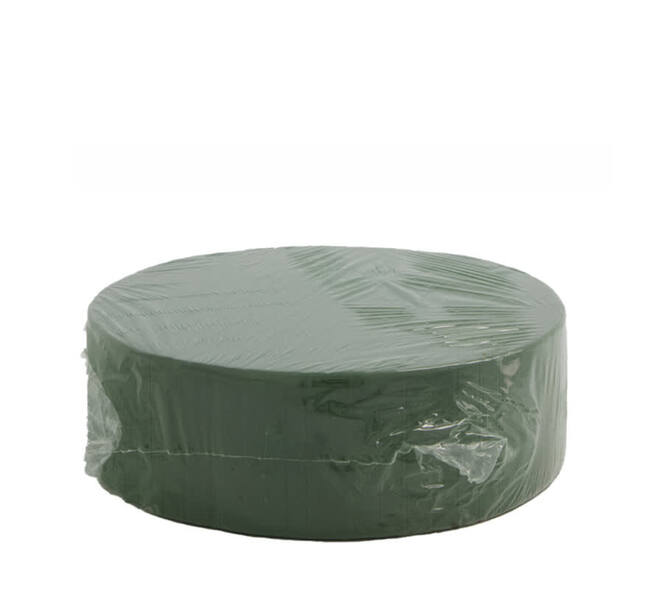 Floral foam round packed foam 22x22x7cm - Natural