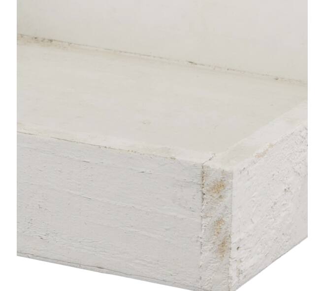 Plateau carre - Bois de pin - 20x20x4 cm - Blanc