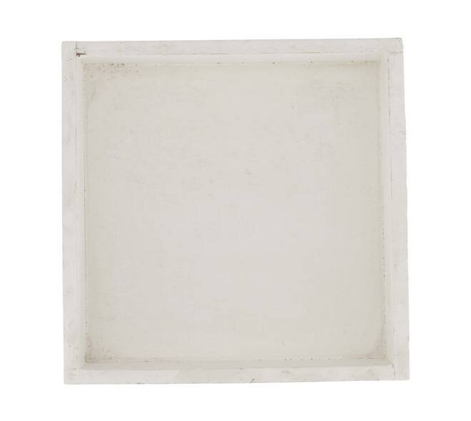 Plateau carre - Bois de pin - 20x20x4 cm - Blanc