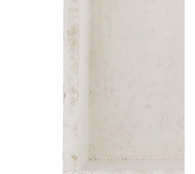 Tray square fir wood 30x30x4cm - White