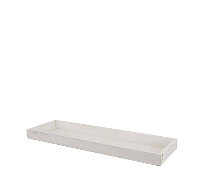 Tray fir wood 42x14x3cm - White