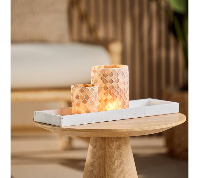 Tray fir wood 42x14x3cm - White