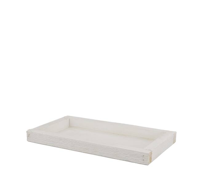 Tray rectangular fir wood 28x15x3cm - White