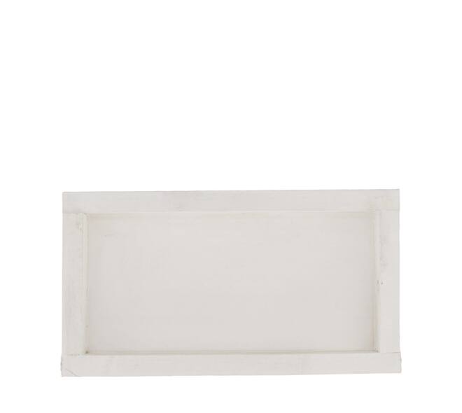 Tray rectangular fir wood 28x15x3cm - White