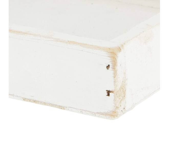 Tray square fir wood 14x14x3cm - White