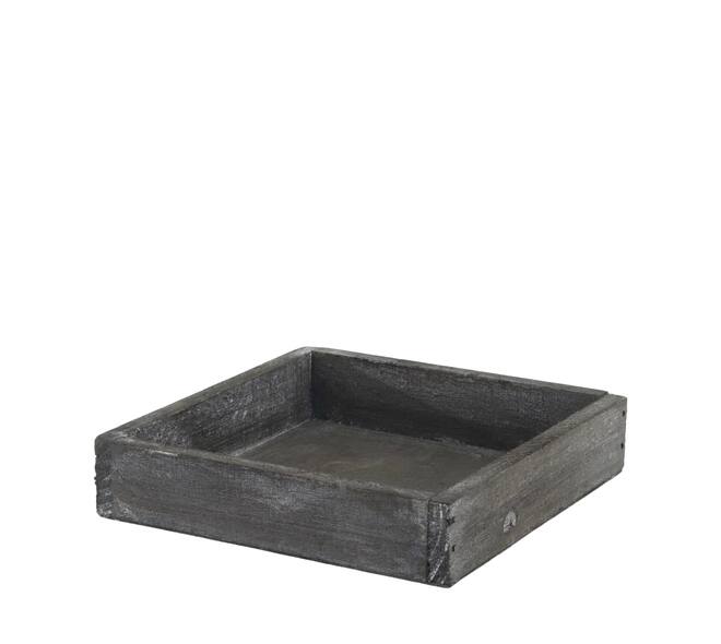 Tray square fir wood 14x14x3cm