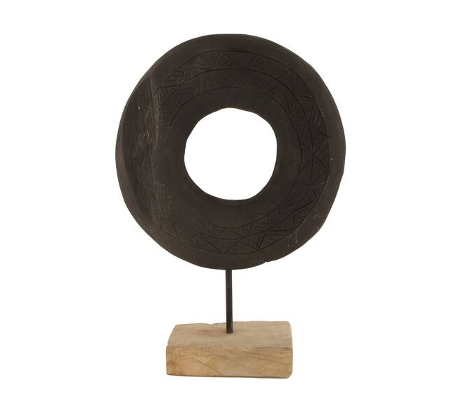 Statue circle teak on stand 28x9x38cm FSC 100%