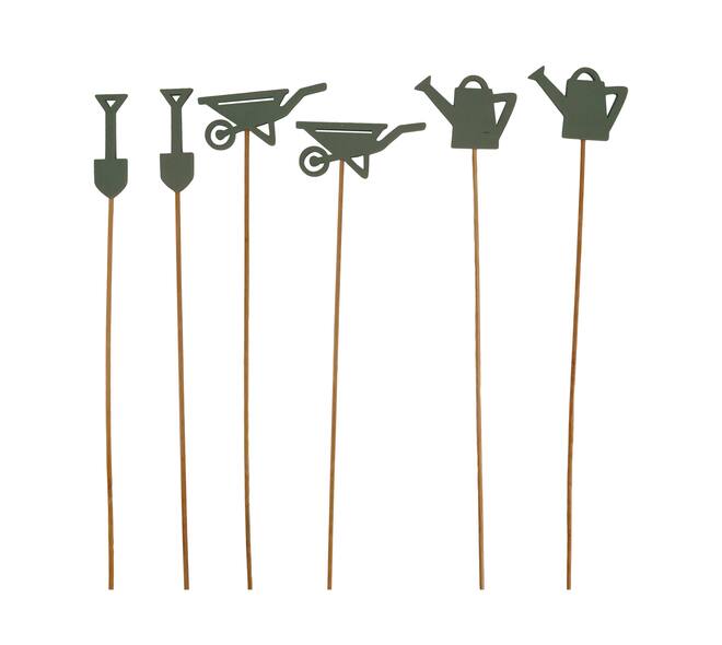 Watering can plywood on stick 8x0.7x48cm 6pc FSC 100% - Green