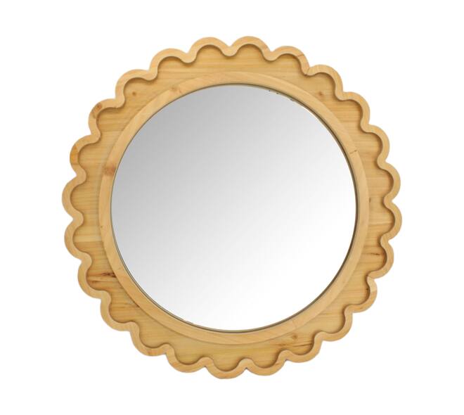 Mirror round fir wood 58x2.2x58cm FSC 100% - Natural