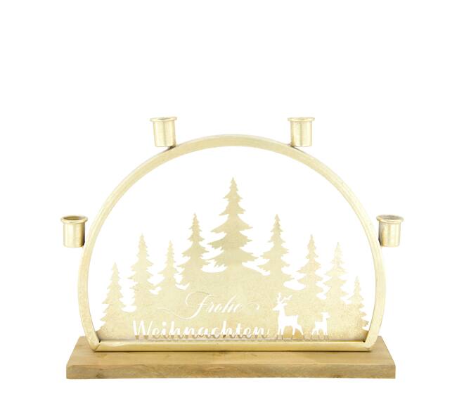 Dinnercandle holder Frohe Weihnachten fir wood 36x7x26cm FSC 100%