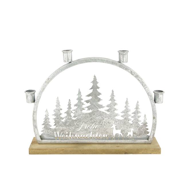 Dinnercandle holder Frohe Weihnachten fir wood 36x7x26cm FSC 100%
