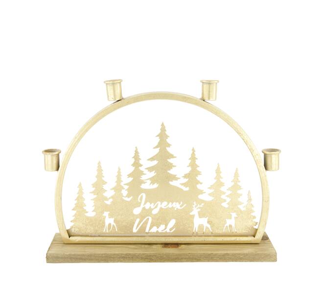 Candle holder Joyeux Noël fir wood 36x7x26cm FSC 100%