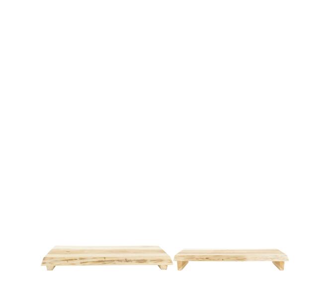 Tray teak wood on stand 58x18x9cm S2 FSC 100% - Natural