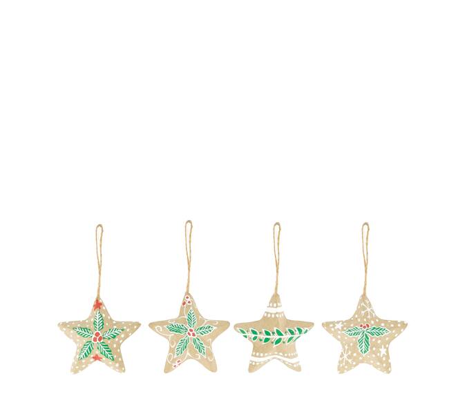 Hanger star paper mache 9x3.5x9cm  FSC mix 100% - Natural