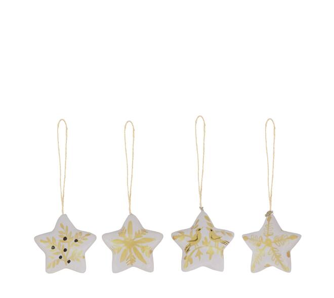Hanger star paper mache 8x3x8cm  FSC mix 100% - White