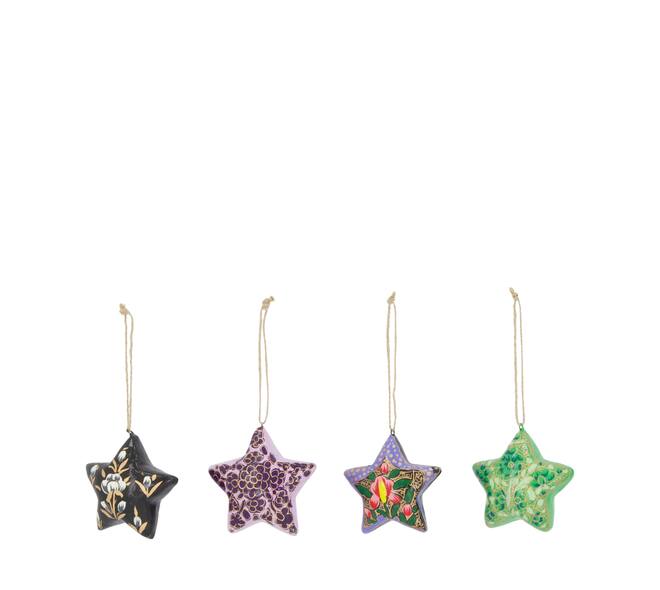 Hanger star paper mache 8x4.5x8.5cm FSC mix 100% - Multi