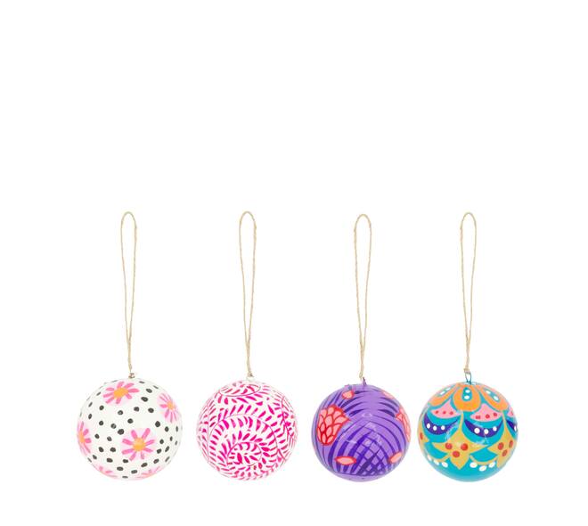 Bauble paper mache 7x7x7cm A/4 FSC Mix 100%