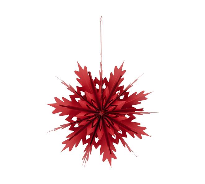 Hanger snowflake paper 40x9x40cm FSC Mix 100% - Red