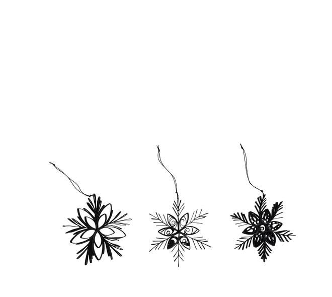 Hanger snowflake paper 13x1x13cm FSC mix 100% - Black