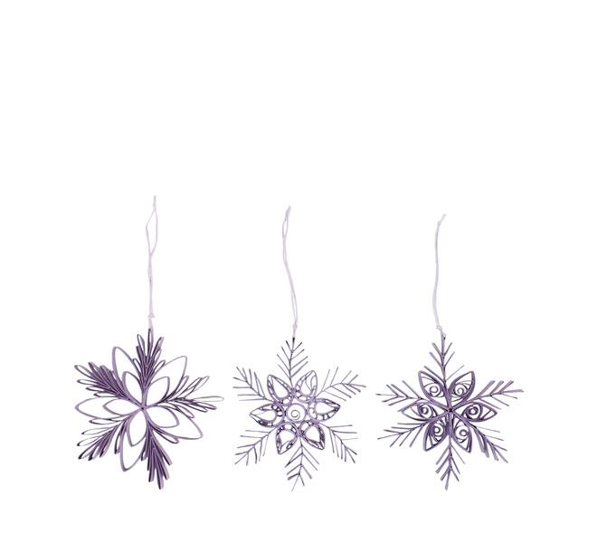 Hanger snowflake paper 13x1x13cm  FSC mix 100% - Purple