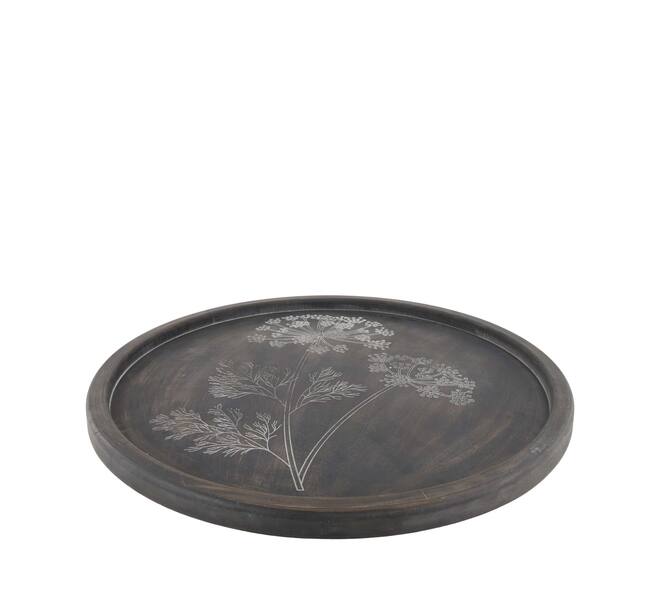 Tray round mdf 58x58x2.5cm FSC 100% - Black