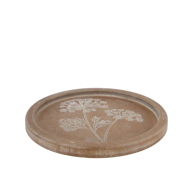 Tray round mdf 38x38x2.5cm FSC 100% - Brown