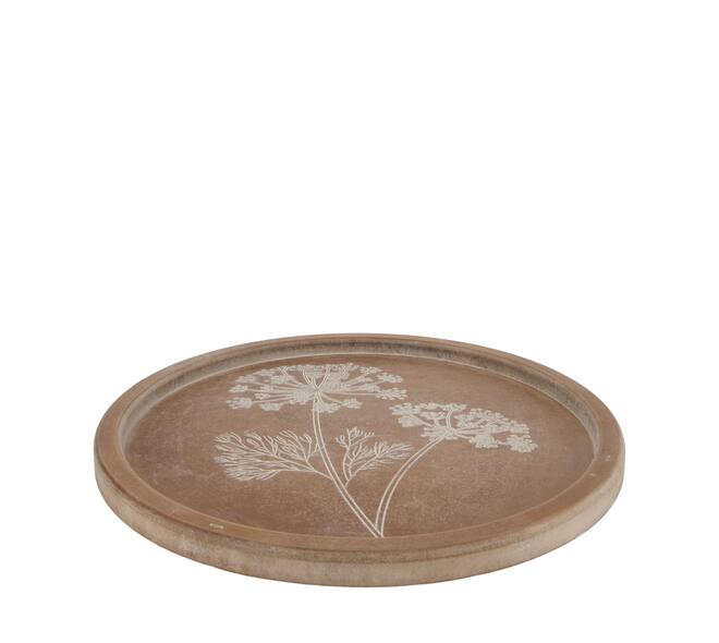 Tray round mdf 48x48x2.5cm FSC 100% - Brown