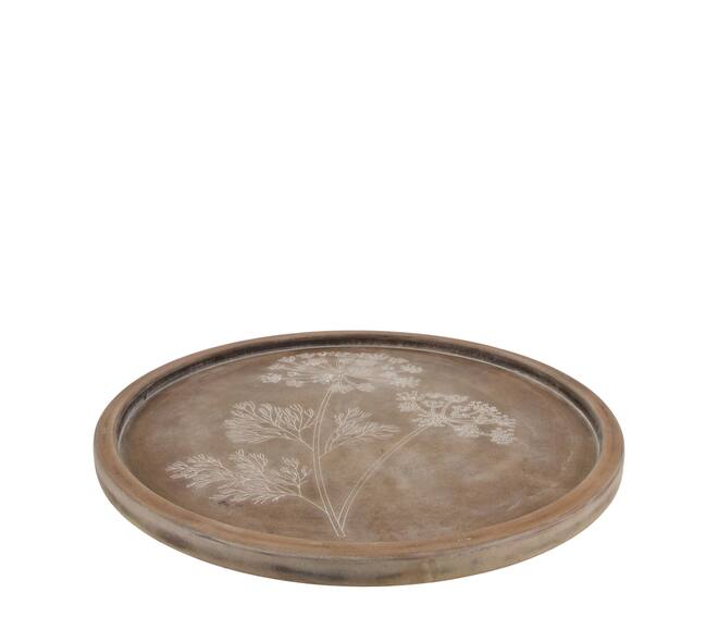 Tray round mdf 58x58x2.5cm FSC 100% - Brown