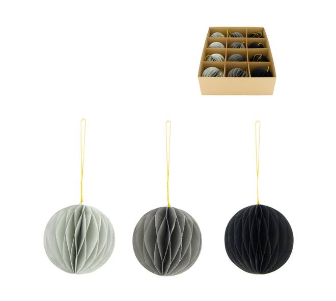 Bauble paper with hanger 8x8x8cm C/3 FSC Mix 100%