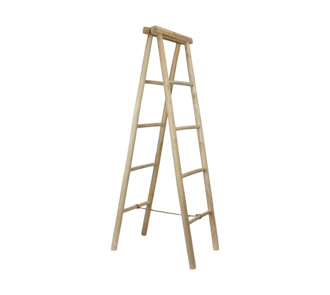 Ladder double teak wood 50x65x150cm FSC Recycled 100%
