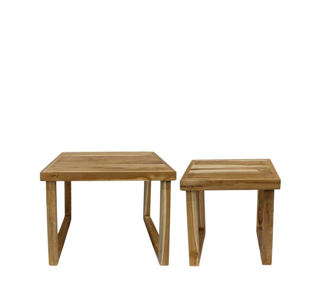 Side table teak wood 58x58x45cm S/2 FSC 100%