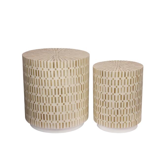 Side table round bamboo / mdf 47x47x50cm S/2 FSC 100%
