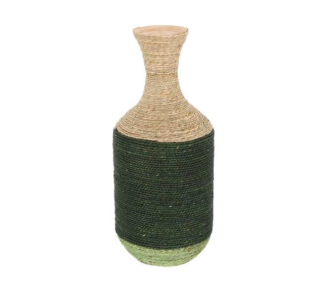 Vase seagrass / bamboo 23x23x55cm FSC 100%