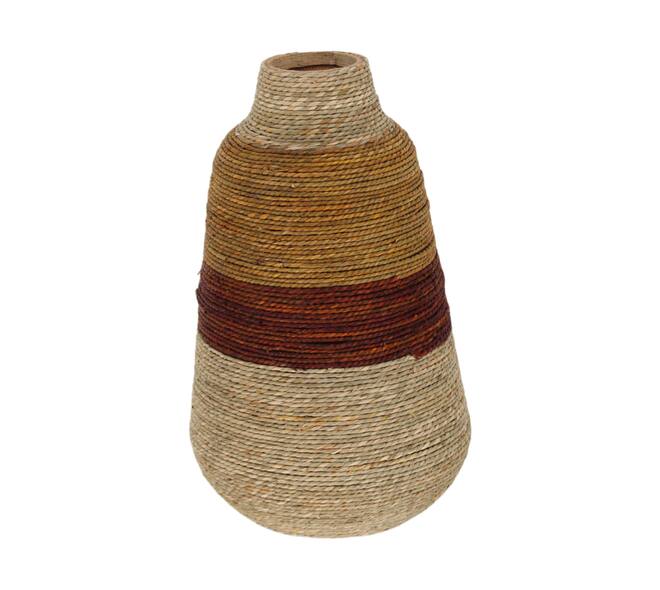 Vase seagrass / bamboo 25x25x42cm FSC 100%