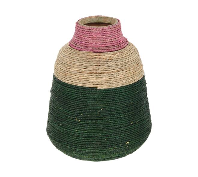 Vase seagrass  bamboo 25x25x33cm FSC 100% - Multi
