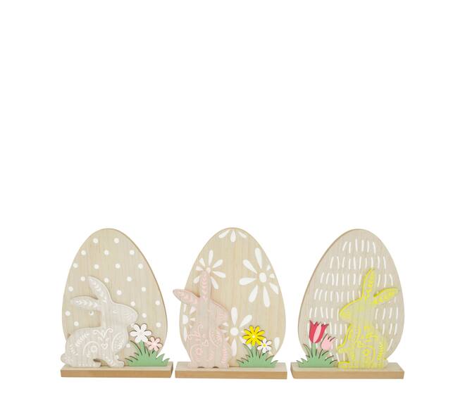 Figurine rabbit with egg mdf on stand 21x4.5x28cm A/3 FSC 100%