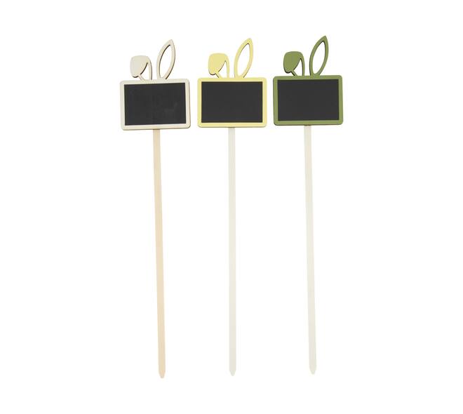 Blackboard figurine ply wood on stick 10x1x48cm 3pc FSC 100%