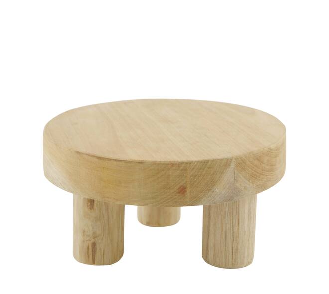 Tray round teak wood on feet 18x18x9cm FSC 100%
