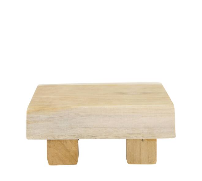 Tray square teak wood on feet 15x15x6cm FSC 100% - Natural