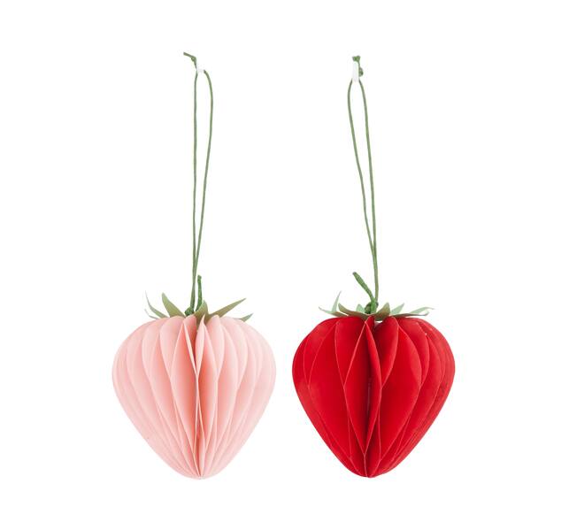 Hanger strawberry paper 6.5x6.5x8cm C/2 FSC Mix 100%