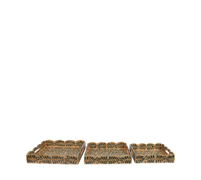 Tray square mdf 38x38x7.5cm S/3 FSC 100%